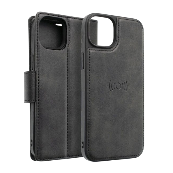 Hanman 2 in 1 Detachable Magnetic Flip Cover Case for iPhone 17 Pro Max-Black