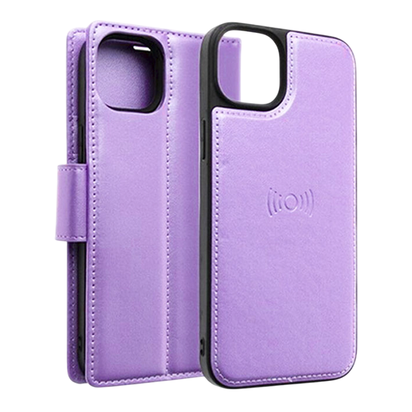 Hanman 2 in 1 Detachable Magnetic Flip Cover Case for iPhone 17 Pro Max-Purple